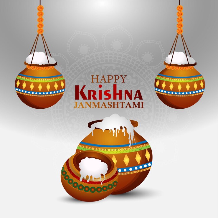 Szczęśliwy tło uroczystości janmashtami