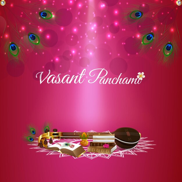 Szczęśliwy Tło Uroczystości Vasant Panchami