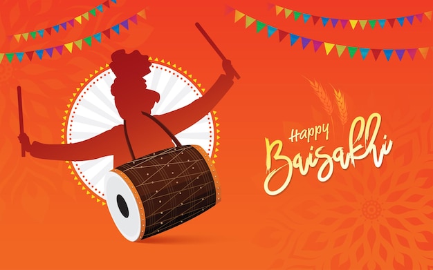 Szczęśliwy tło wektor festiwalu baisakhi vaisakhi