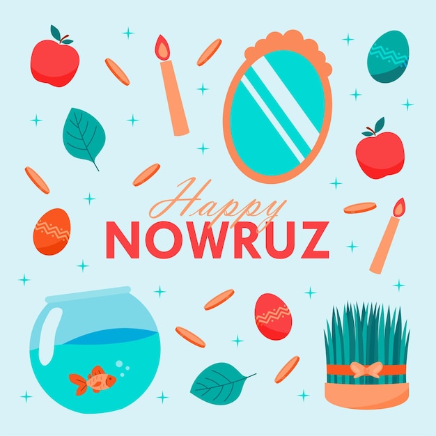 Plik wektorowy szczęśliwy transparent nowruz z ozdobą perskiego nowego roku