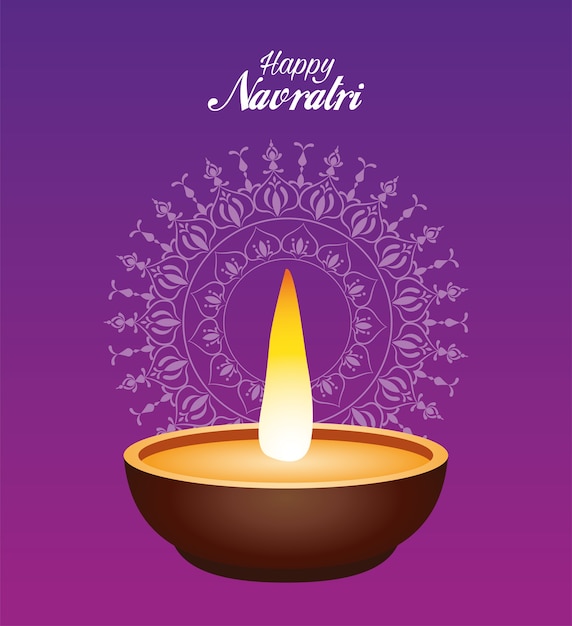 Szczęśliwy uroczystość navratri i świeca