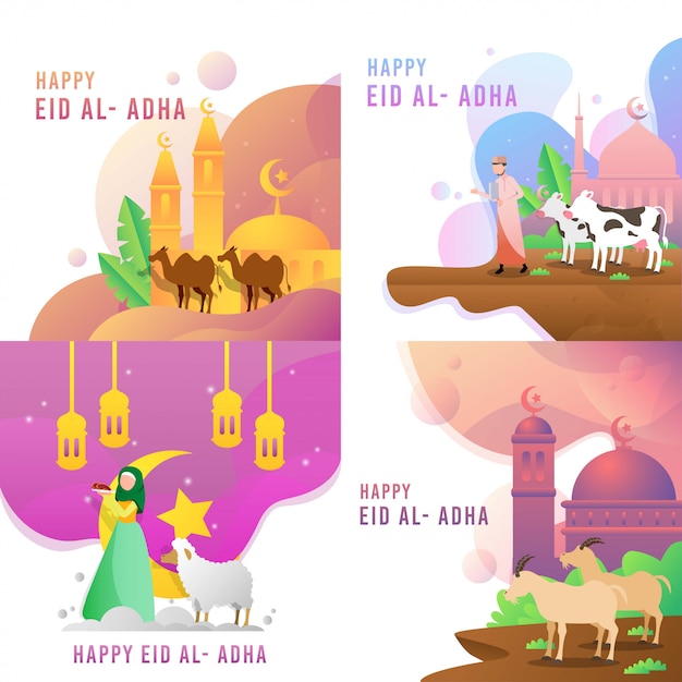Szczęśliwy wektor Eid Al Adha