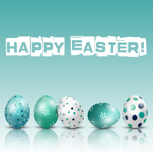 Szczęśliwy Wielkanocny Tło Z Barwionymi Easter Jajkami