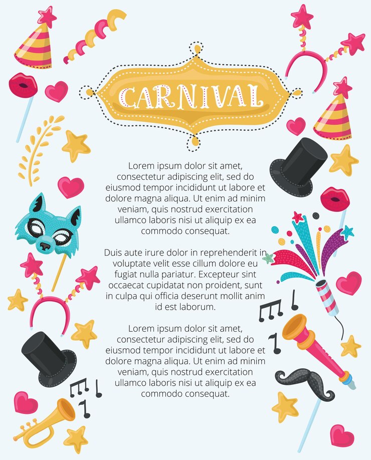 Szczęśliwy żydowski święto Purim karnawał ilustracja zestaw szablonu