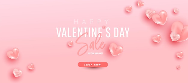 Szczęśliwych Walentynek Romantyczny Transparent Sprzedaż