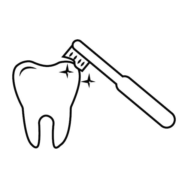 Plik wektorowy szczoteczka do zębów ikona logo wektor szablon projektu
