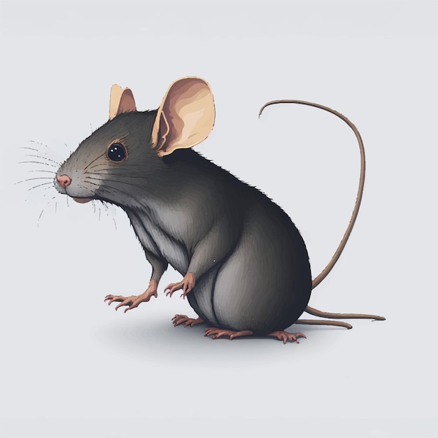 Szczur Wektor Ilustracja Białe Tło