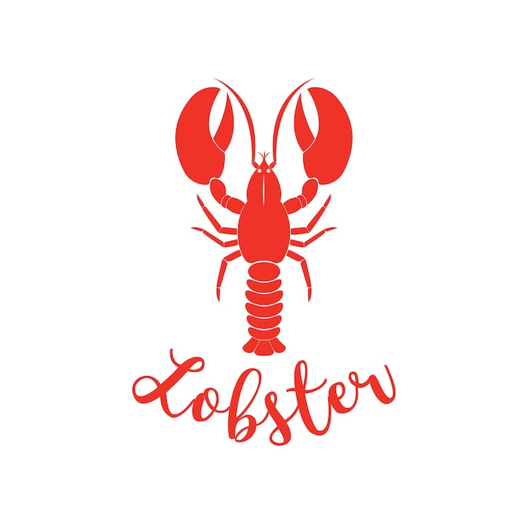 Wektor szef kuchni logo restauracja szablonu z homara na białym tle
