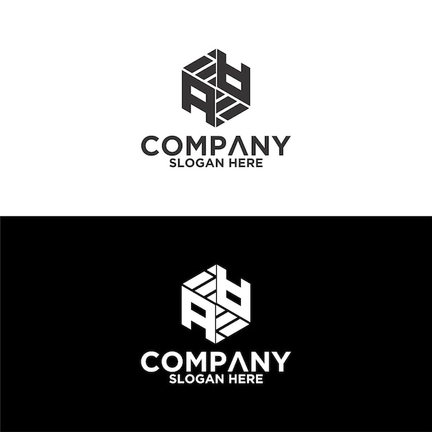 Sześciokątna litera Logo streszczenie projekt korporacyjny