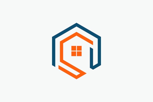 Sześciokątne logo budynku nieruchomości
