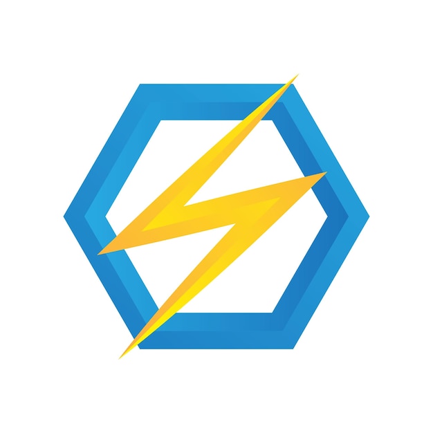 Plik wektorowy sześciokątne logo elektryczne