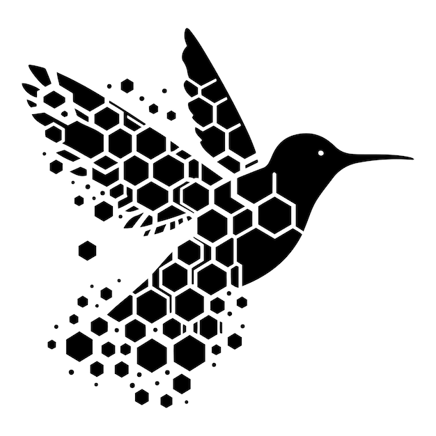 Plik wektorowy sześciokątny kolibri_a