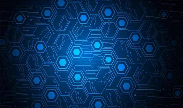 sześciokątny obwód cybernetyczny przyszłość koncepcji technologii