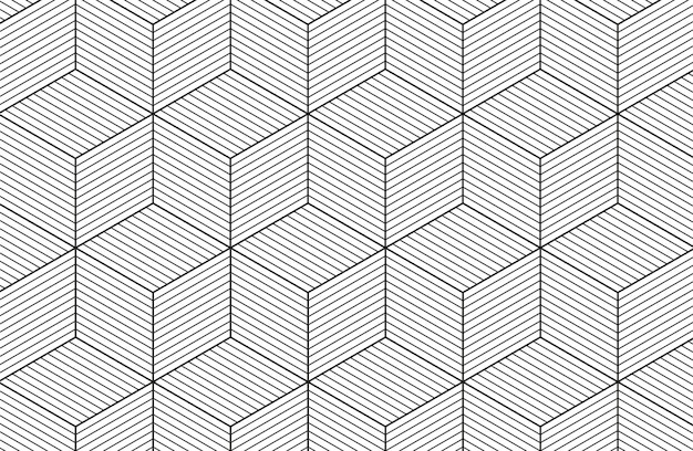 Plik wektorowy sześciokątny wzór kostki linii