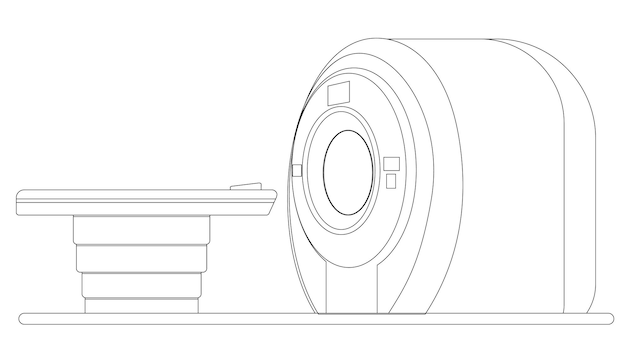 Szkic Aparatury Medycznej Mri, Na Białym Tle