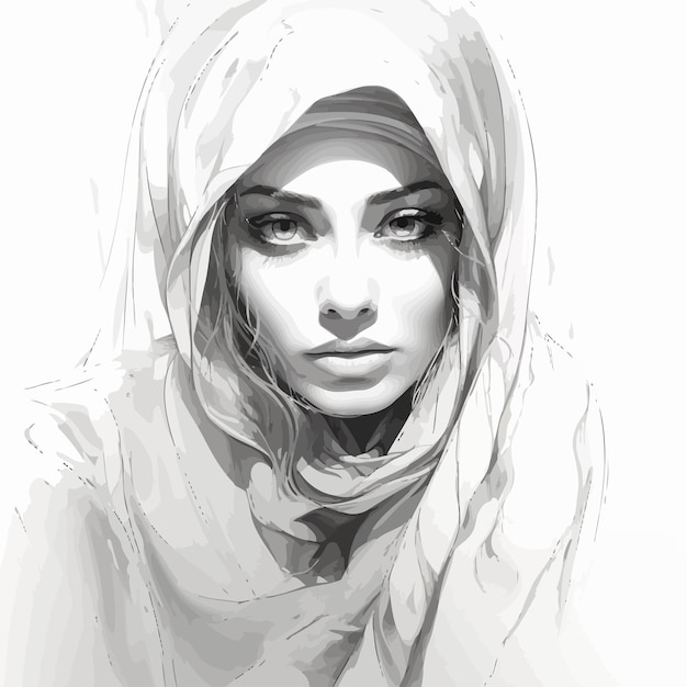 Plik wektorowy szkic arabskiej kobiety wektor