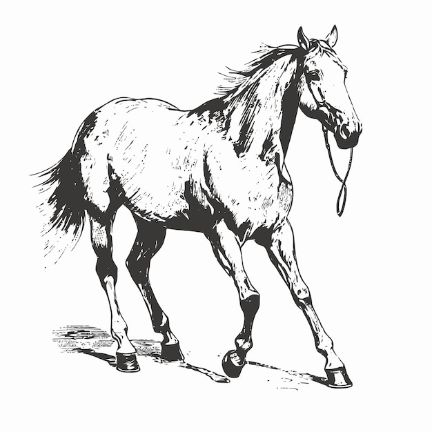 Szkic konia Ręcznie rysowana ilustracja konia