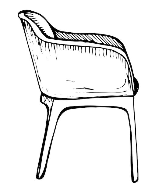 Szkic krzesła na białym tle ilustracji wektorowych