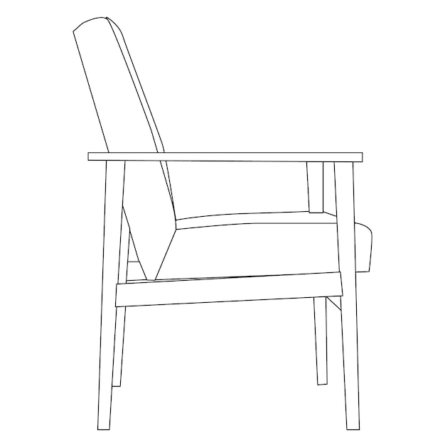 Szkic Krzesło Na Białym Tle
