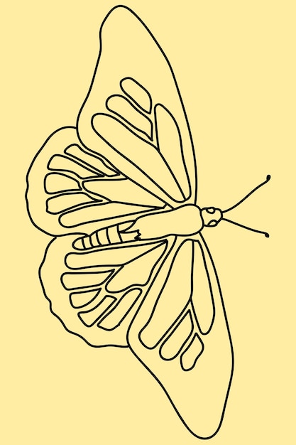 Plik wektorowy szkic linii motyla