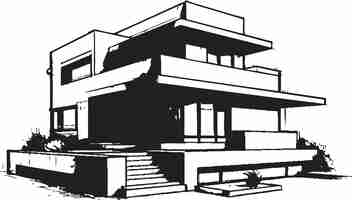 Plik wektorowy szkic mieszkania bliźniaka duplex design wektor logo impression dual living concept duplex house sketch