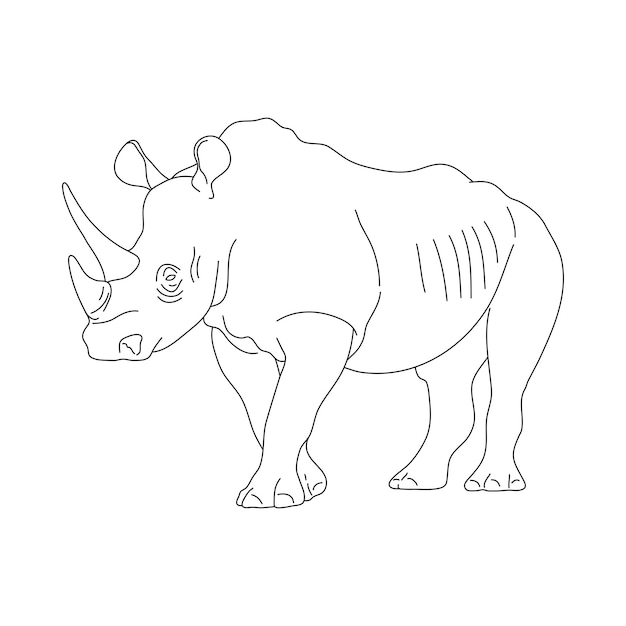 Plik wektorowy szkic nosorożca ręcznie rysowane ilustracji wektorowych