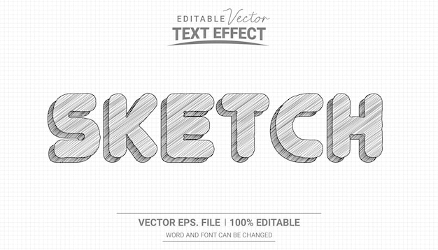Szkic Ołówkiem Edytowalny Efekt Tekstowy Ilustratora Na Tle Notatnika
