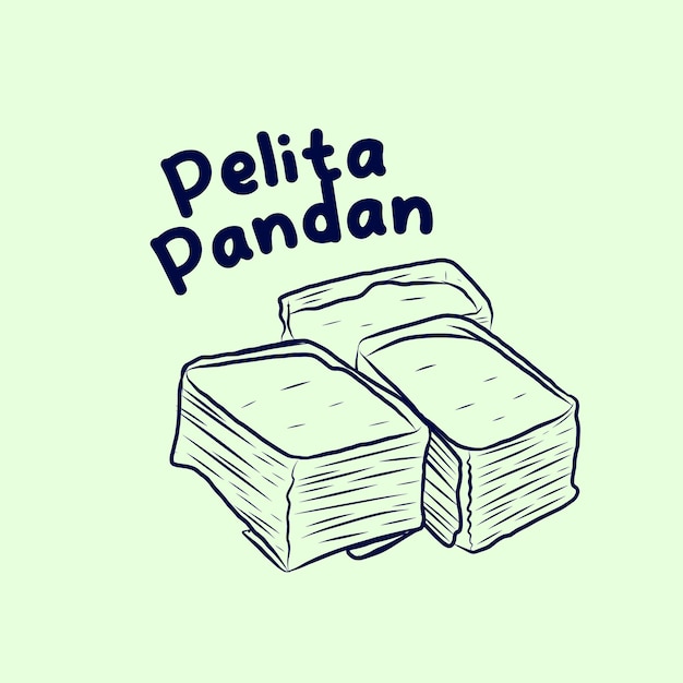 Plik wektorowy szkic pelita pandan