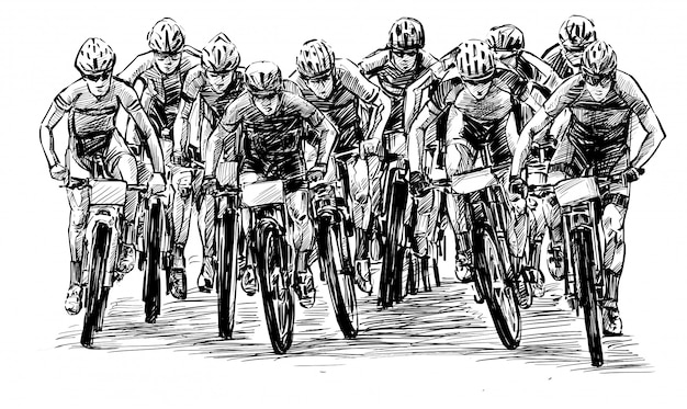 Plik wektorowy szkic pokazu konkursu na rower górski