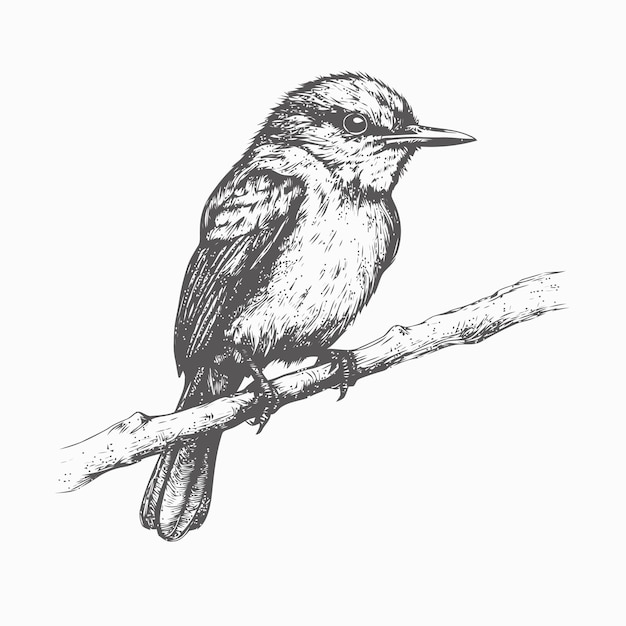 Szkic ptaków Szkic rysowania ręką ptaka