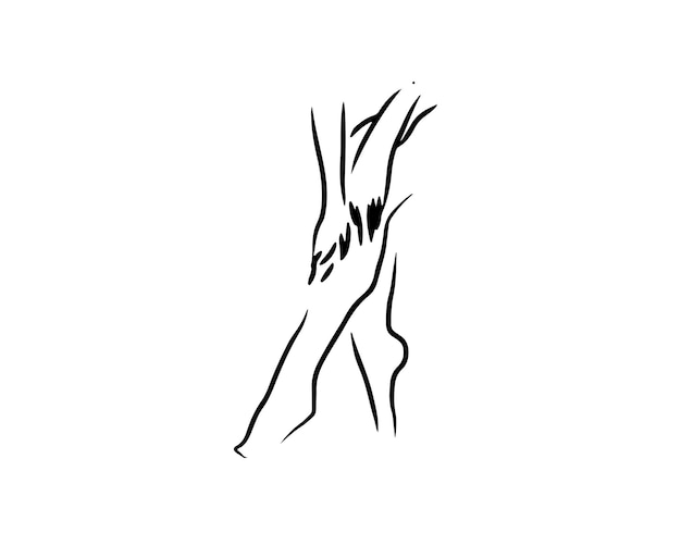 Szkic Ręcznie Rysowane Pojedynczej Linii Sztuki Kobiety Używają Do Plakatu Z Logo I Tła