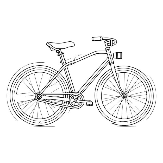 Plik wektorowy szkic ręcznie rysowane pojedynczej linii sztuki kolorowanki dzień roweru