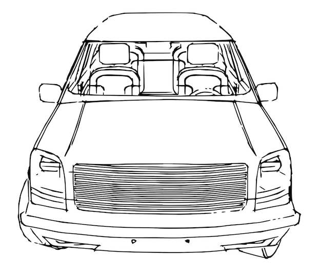 Szkic Samochodu Suv Dłoni.