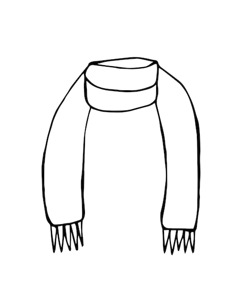 Plik wektorowy szkic szalik doodle ręcznie rysowane zimowy element odzieży wierzchniej wystrój świąteczny