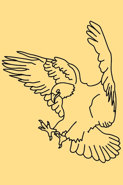 Plik wektorowy szkic sztuka linii eagle