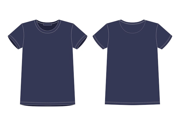 Szkic techniczny koszulka damska w niebieskich kolorach Szablon projektu top bielizny unisex