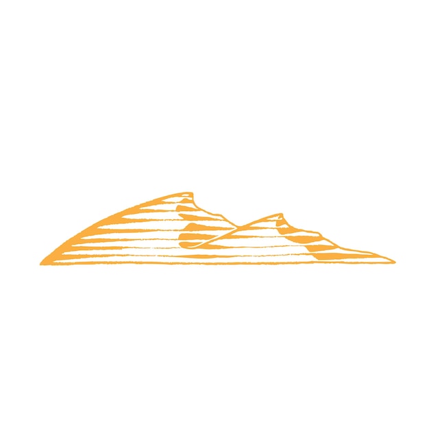Szkic tuszem żółty Vectorized ilustracji wydmy