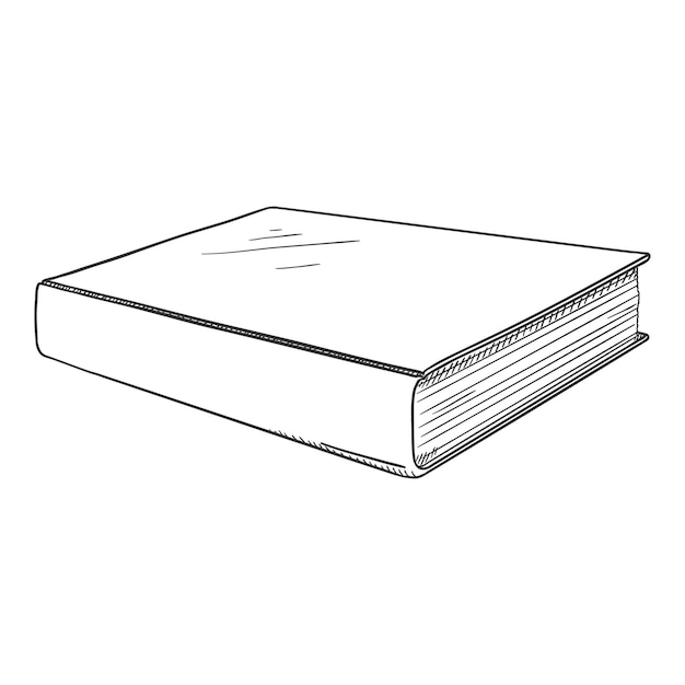 Plik wektorowy szkic wektor ilustracja pojedyncza książka w twardej oprawie