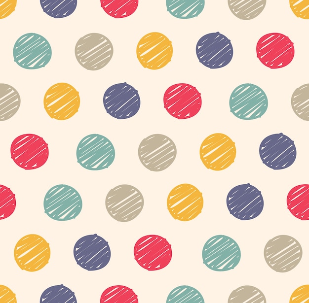 Szkicowy polka dot bezszwowe tło