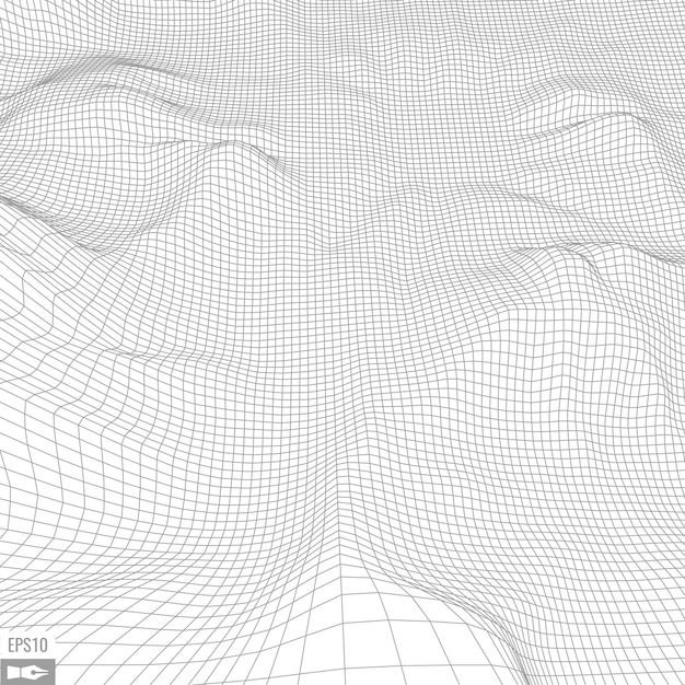 Szkieletowy krajobraz na białym tle Abstrakcyjne geometryczne tło technologii wektorowej 3d cyfrowe tło wektorowe