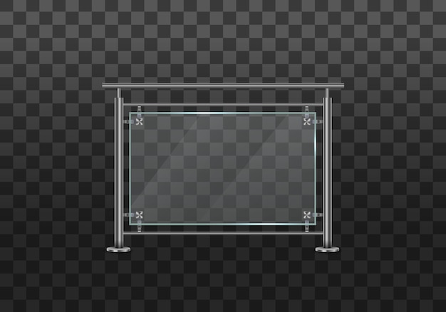 Szklana Balustrada Z Metalowymi Poręczami.