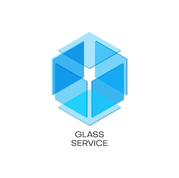 Plik wektorowy szklana ikona firmy okiennej lub usługi budowlanej