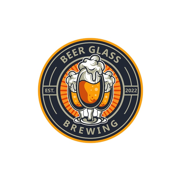 Plik wektorowy szklanka do piwa vintage logo