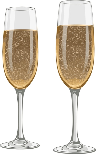 Plik wektorowy szklanka szampana clipart bubbly celebration art