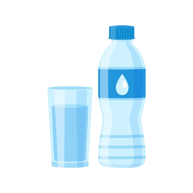 Plik wektorowy szkło i butelka wody