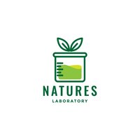 Plik wektorowy szkło laboratoryjne z zielonym abstrakcyjnym wektorem projektu logo