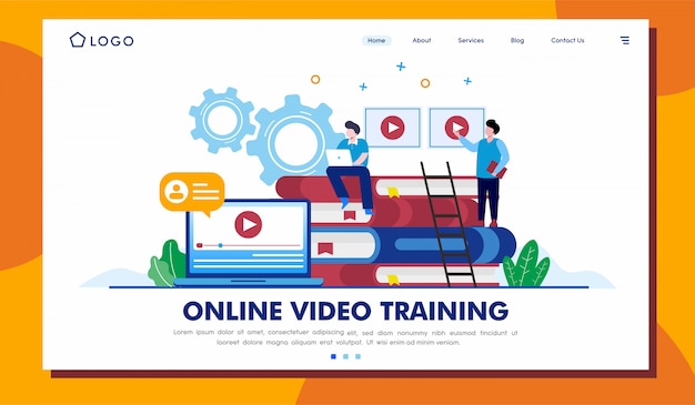 Szkolenie Wideo Online Strona Docelowa Ilustracja Witryny
