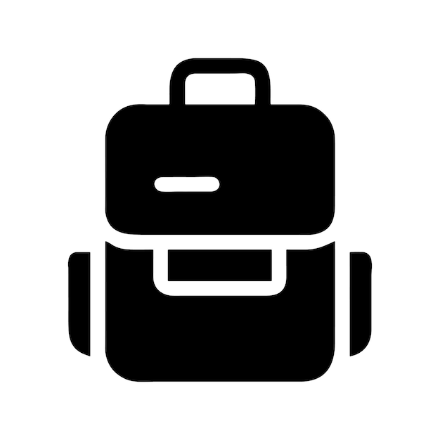 Szkolna torba Solid Icon Vector dla projektów edukacyjnych