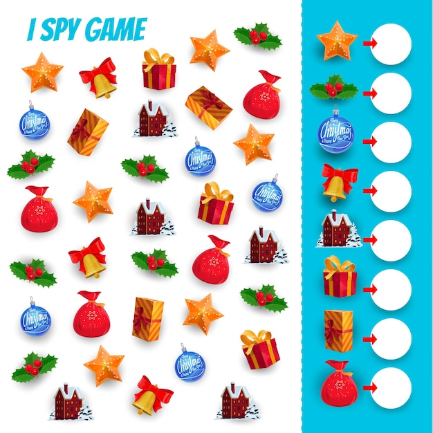 Plik wektorowy szpieguję grę polegającą na liczeniu prezentów świątecznych