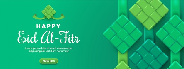 Sztandar Green Eid Al-fitr Ketupat